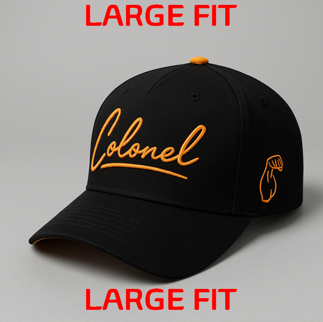 LARGE Orange/Black Colonel Cap